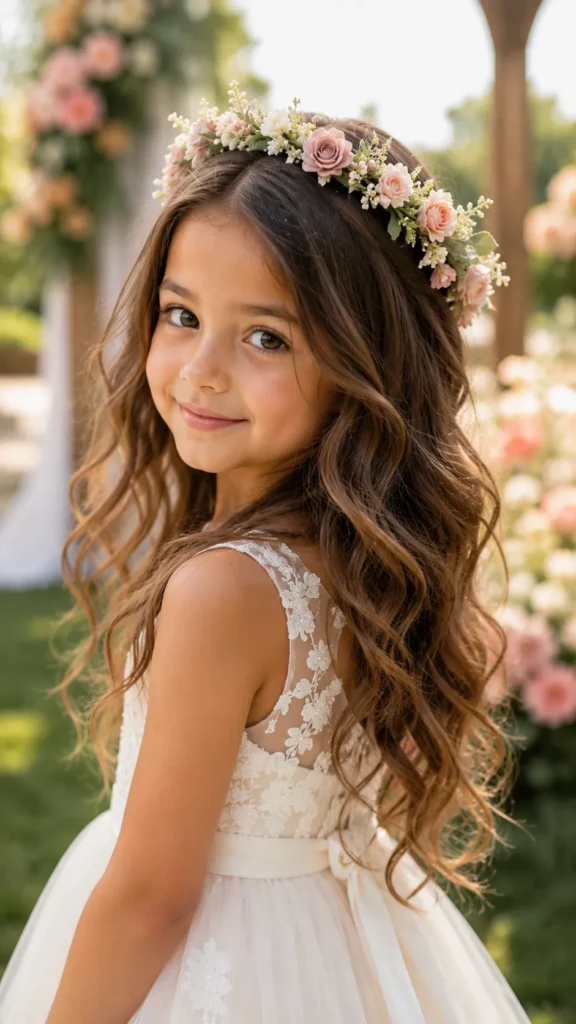Loose Waves with Floral Headband