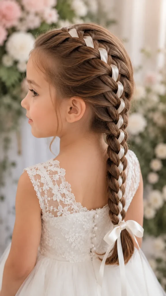 French Braid with Ribbon