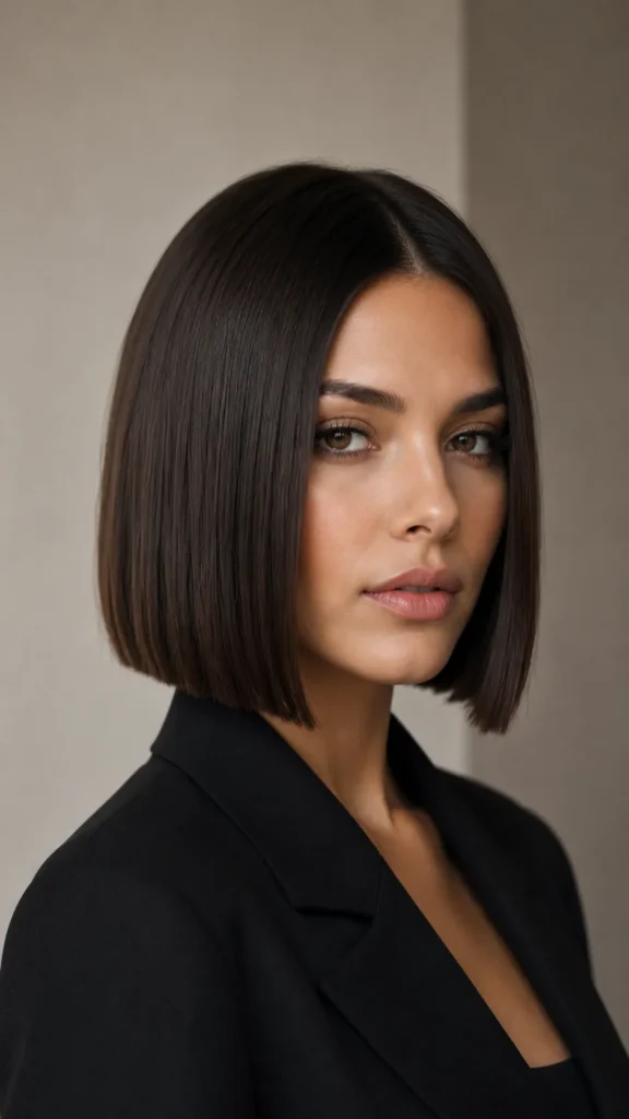 Blunt Lob with Center Part