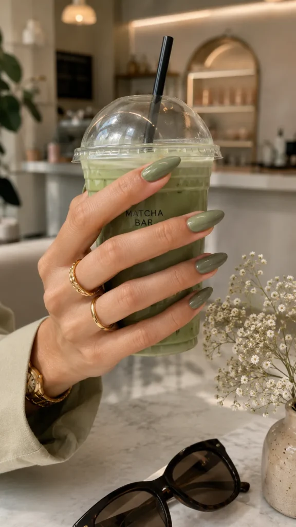 Sage Green Minimalist Nails