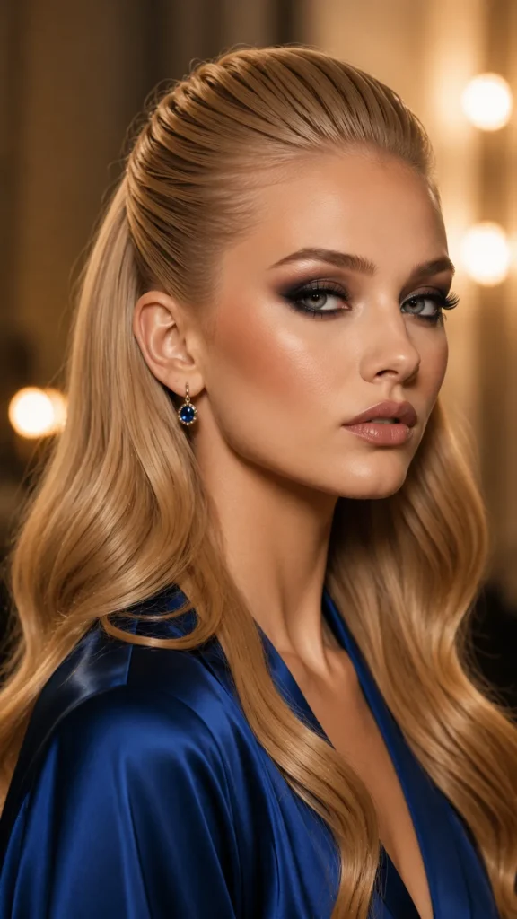 Half-Up Slick Glam Style