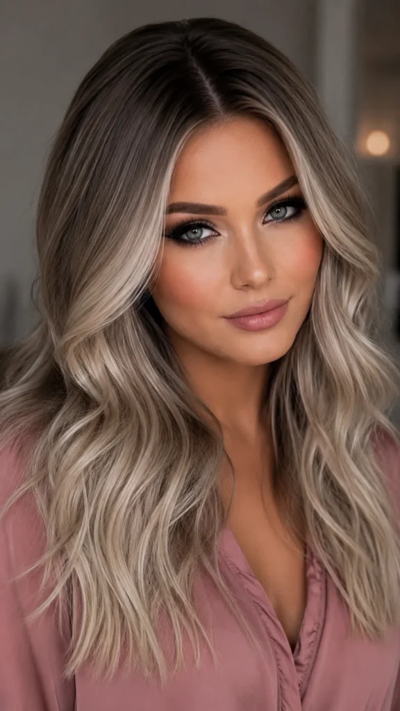 Ash Blonde Balayage with Shadow Root