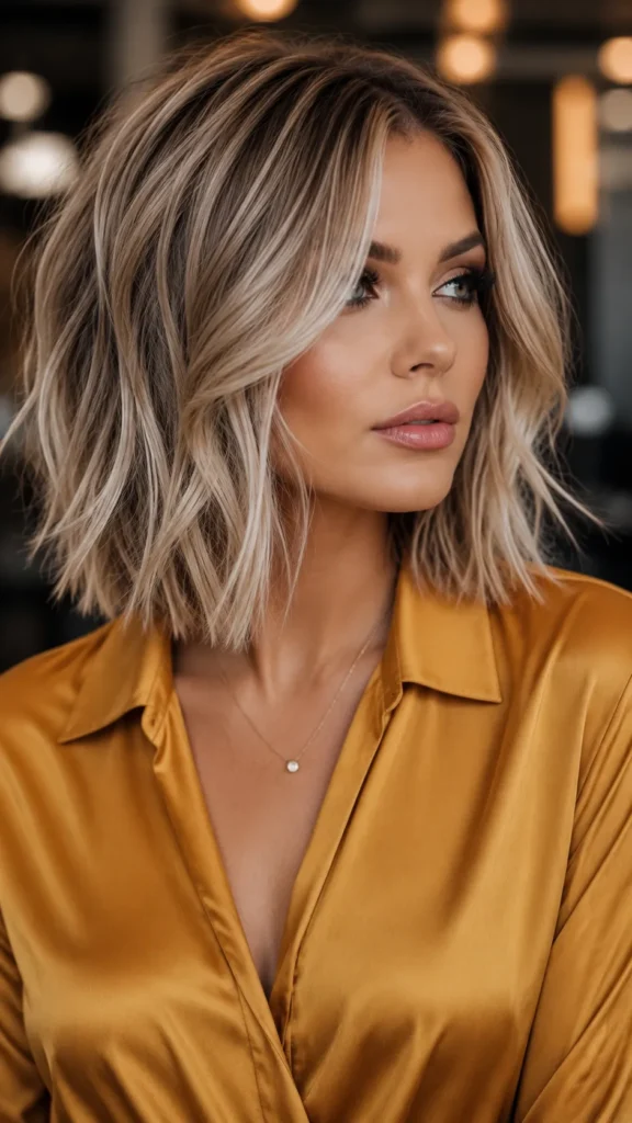 Ash Blonde Balayage Lob