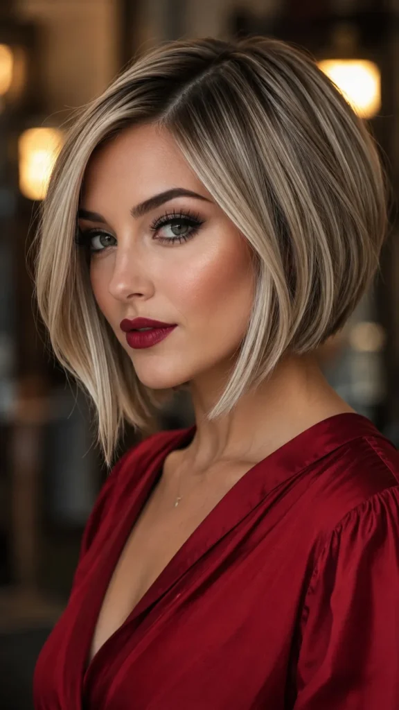 Ash Blonde Balayage Bob