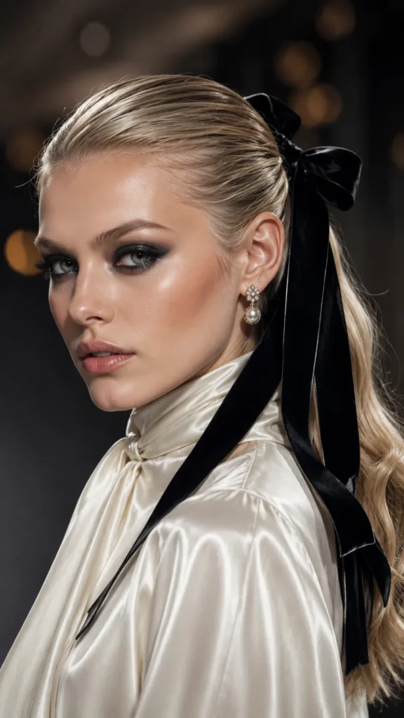 Double Braided Slick Ponytail