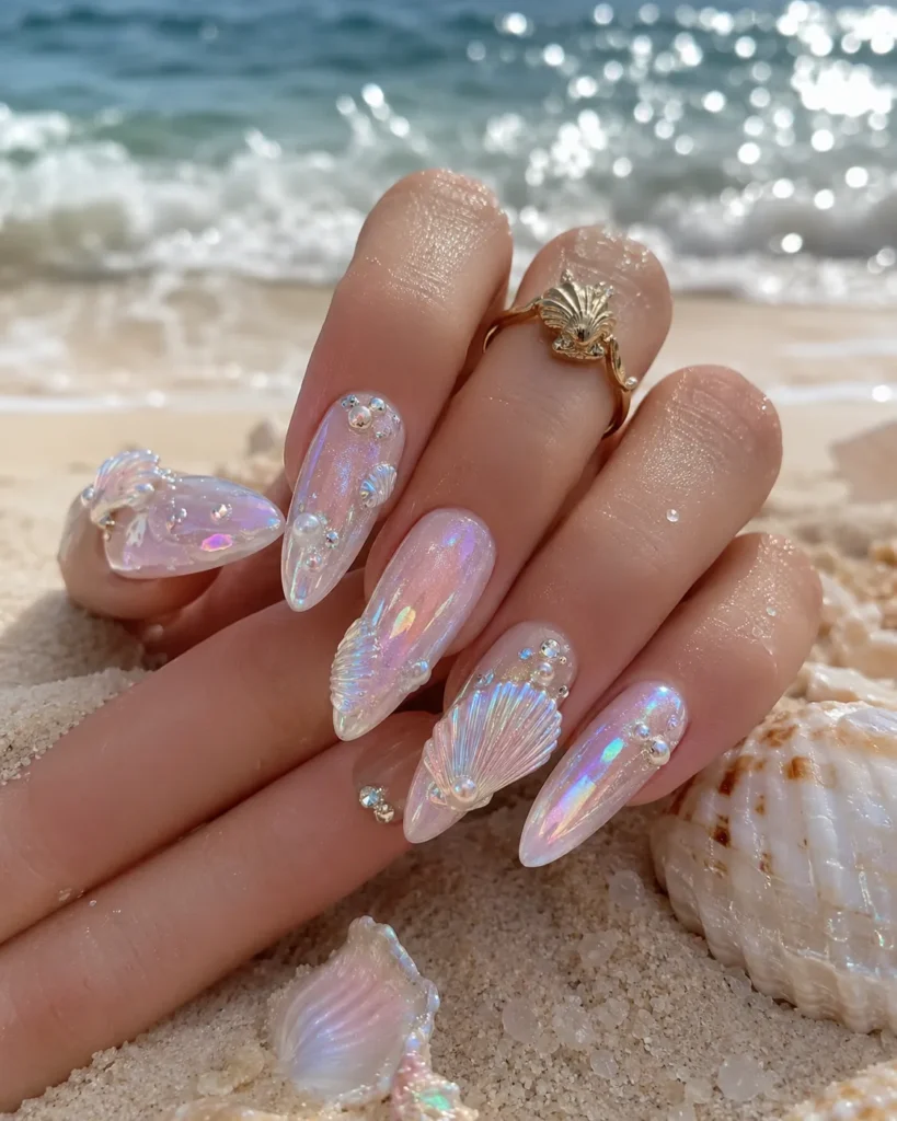 Seashell Mermaid Nails