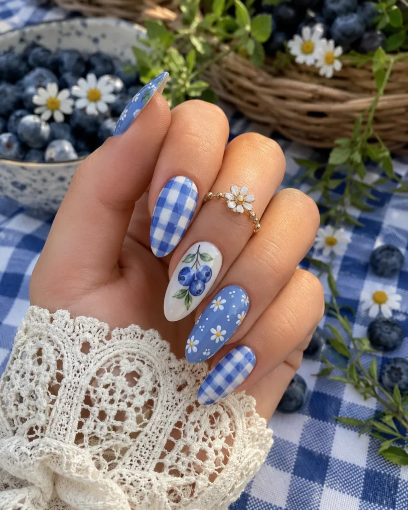 Blueberry Picnic Nails