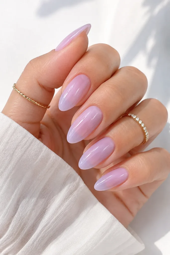 Sheer Lavender Nails