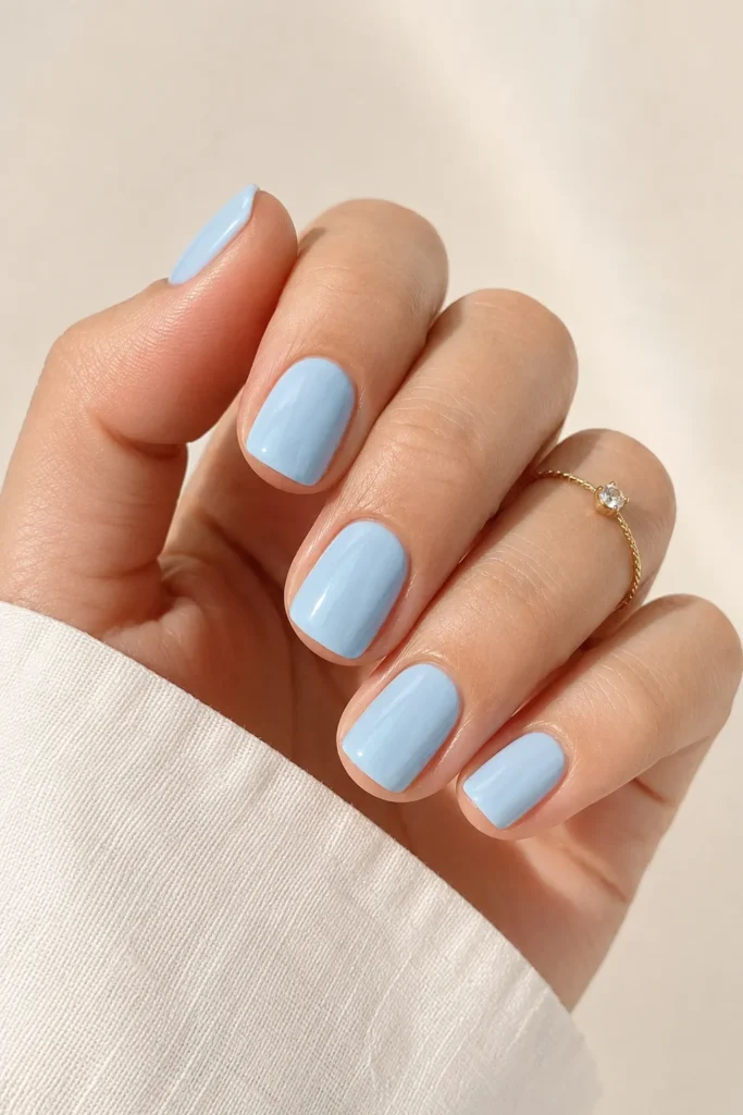Baby Blue Clean Nails