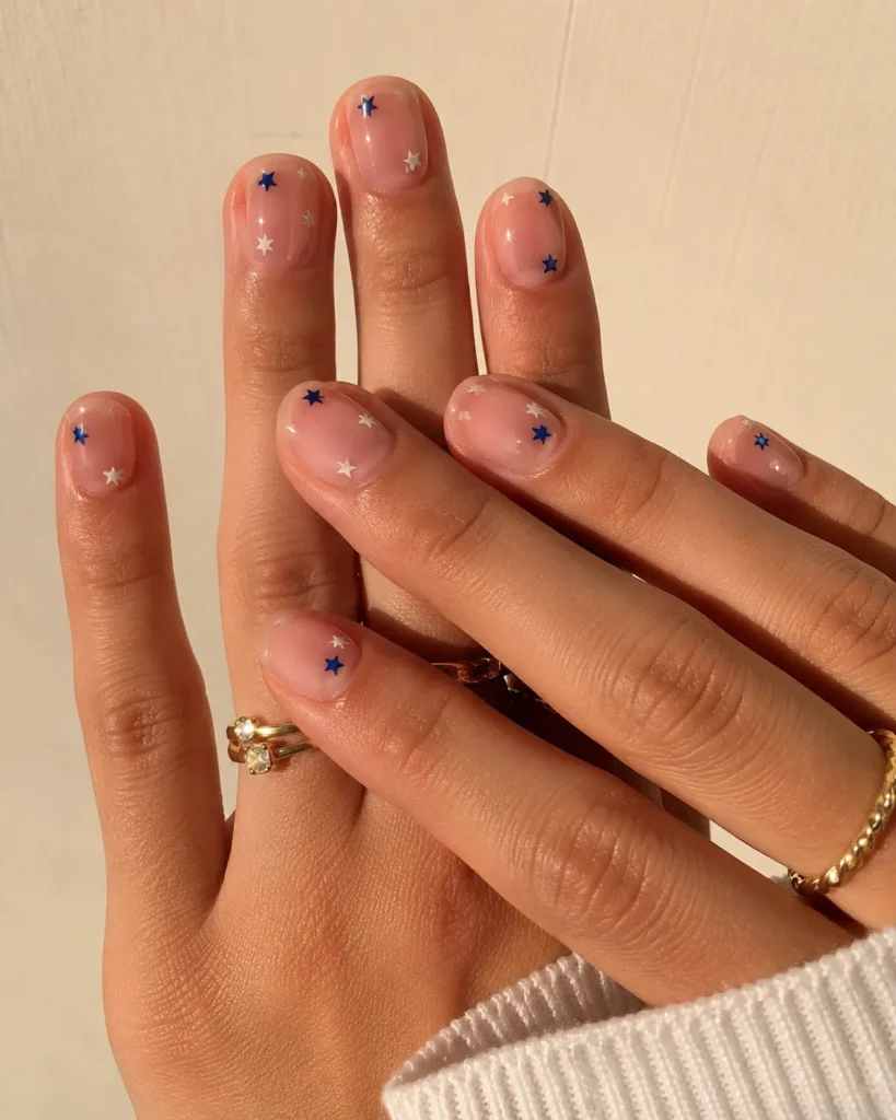 Tiny Star Accent Nails