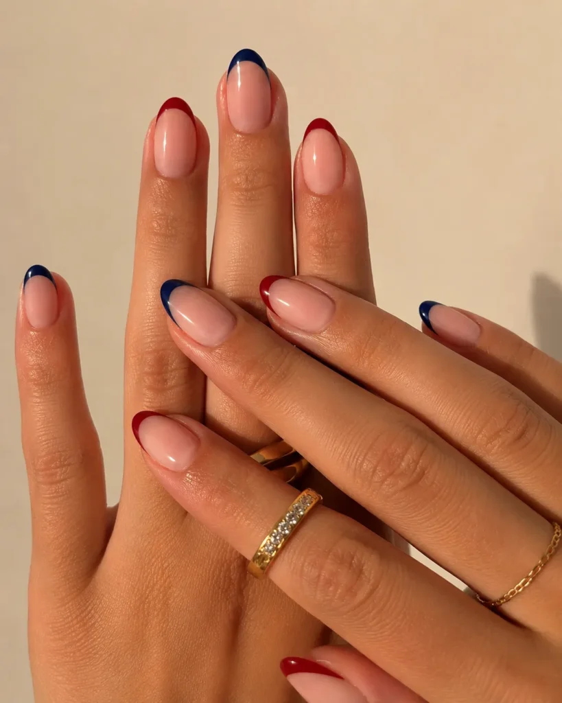 . Patriotic French Manicure