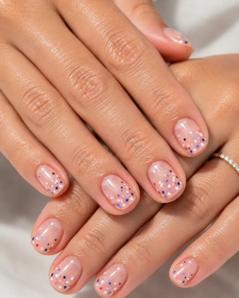 White Nails with Star Decals