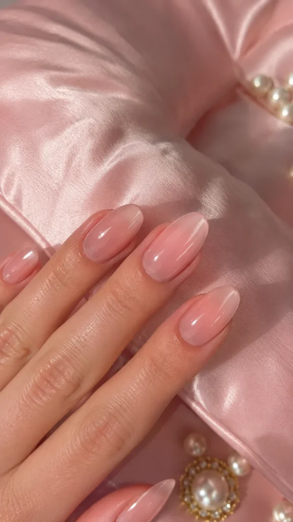 Milky Pink Soap Nails