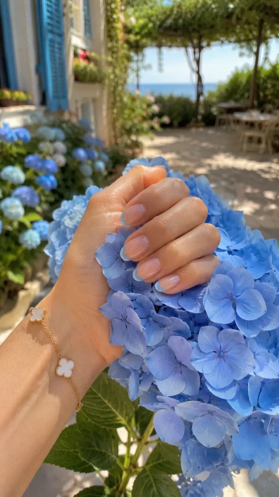 Baby Blue Micro French Tips