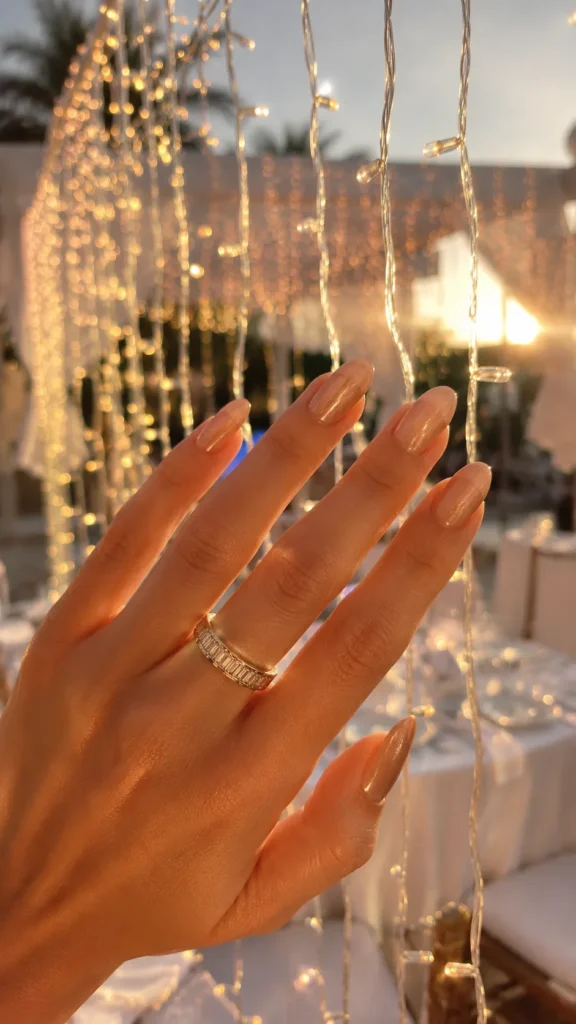 Champagne Shimmer Nails