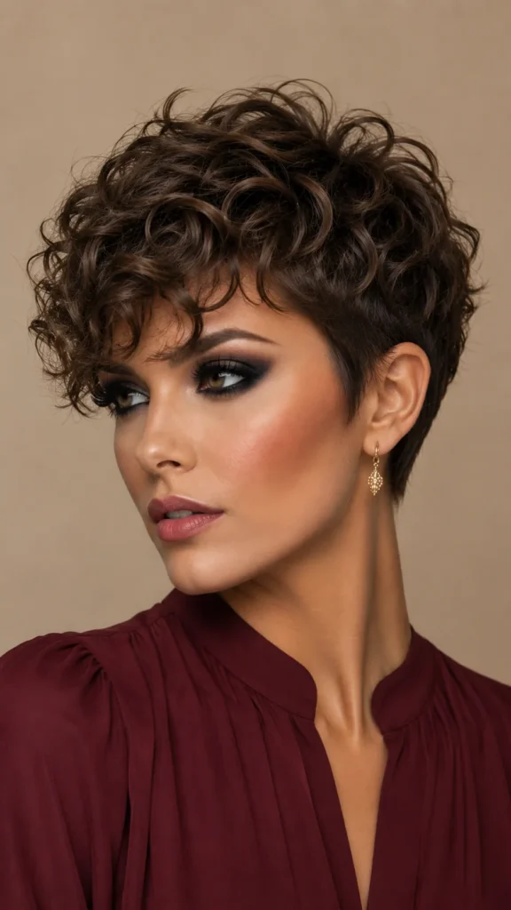 Curly Pixie for Fine Hair