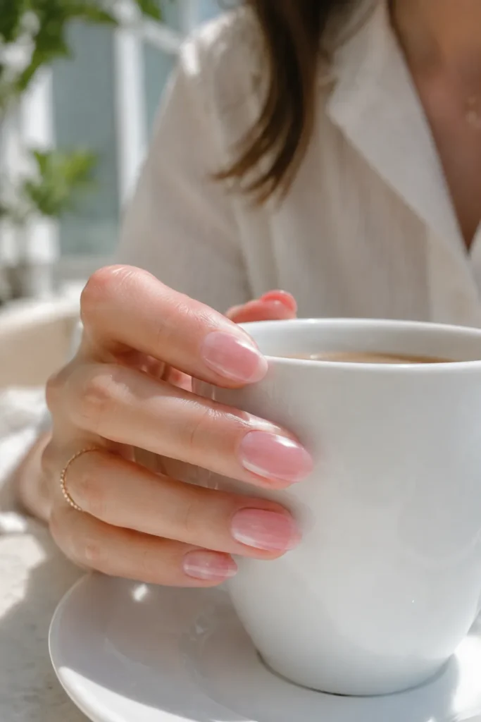 Sheer Pink Gloss Nails
