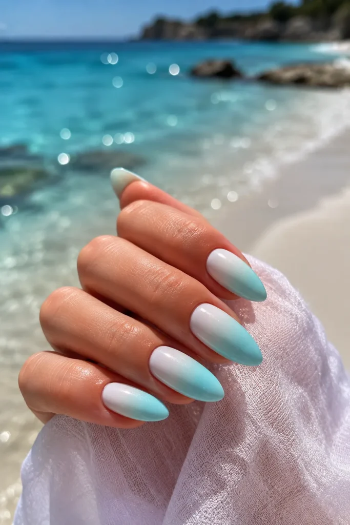 Ocean-Inspired Ombre Nails