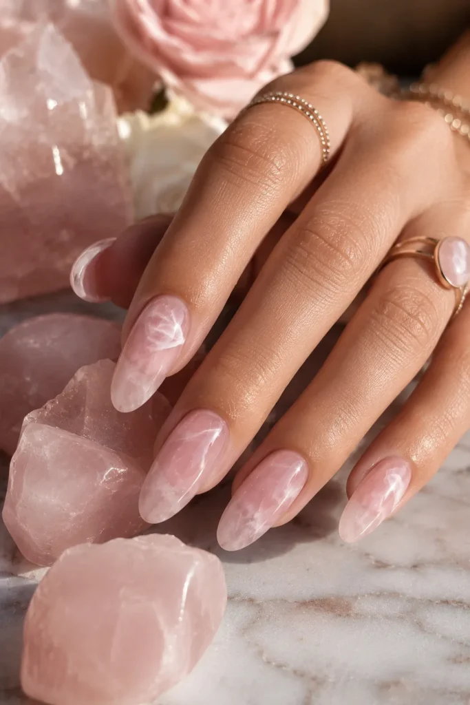 . Rose Quartz Nails