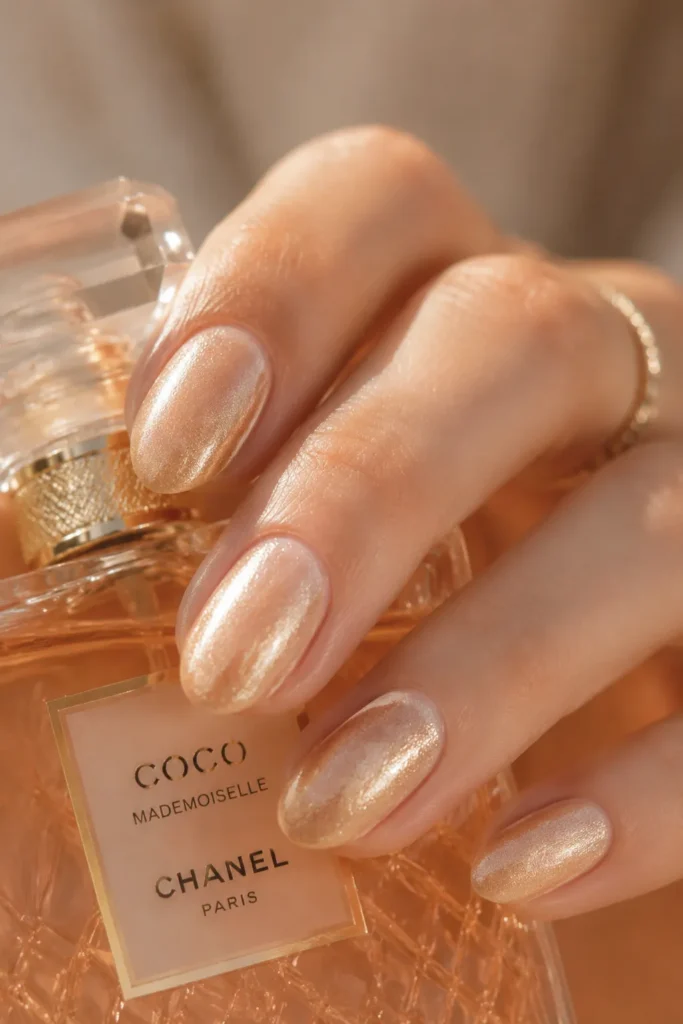 Champagne Shimmer Nails