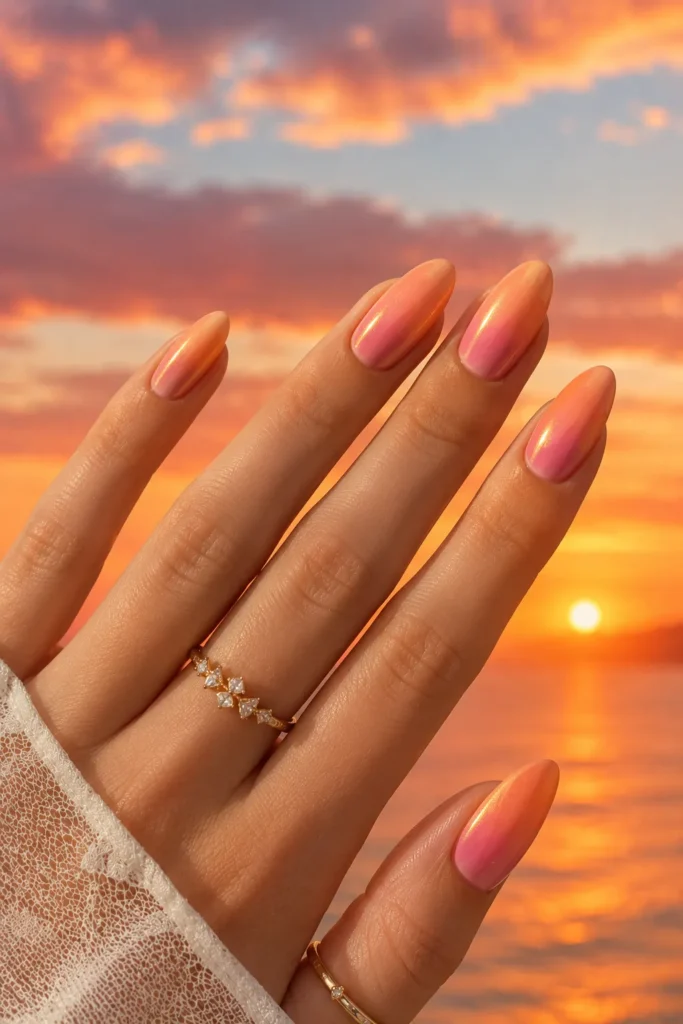 Sunset Glow Nails