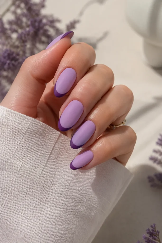 Matte Lavender French Tips