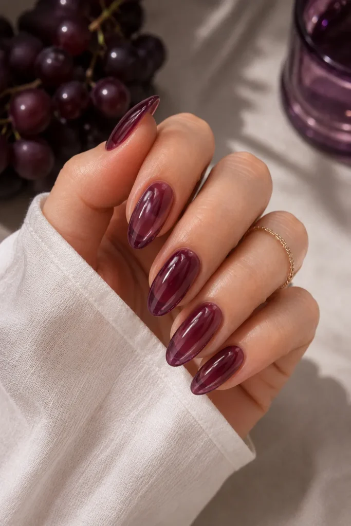 Shiny Grape Jelly Nails