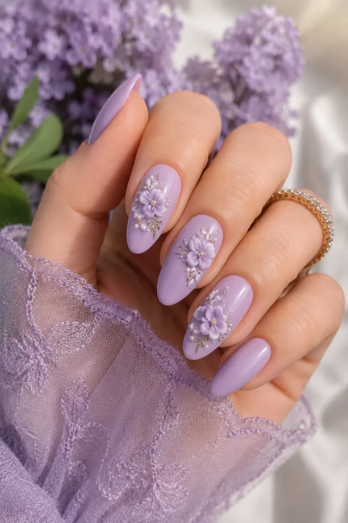Soft Lilac Bloom Nails
