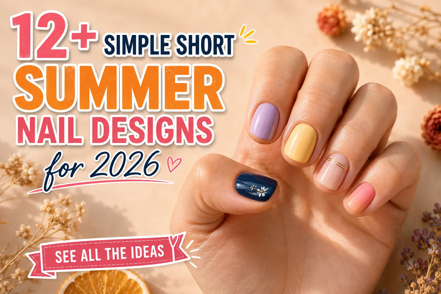 12+ Simple Short Summer Nail Designs for 2026