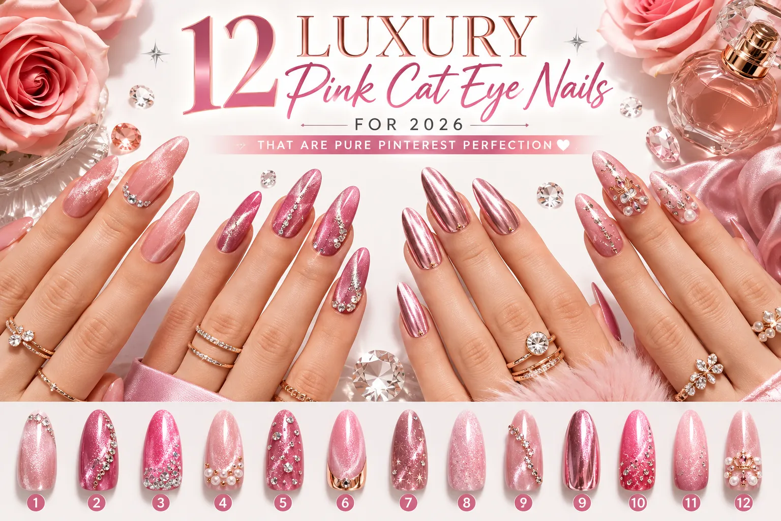 pink cateye nails