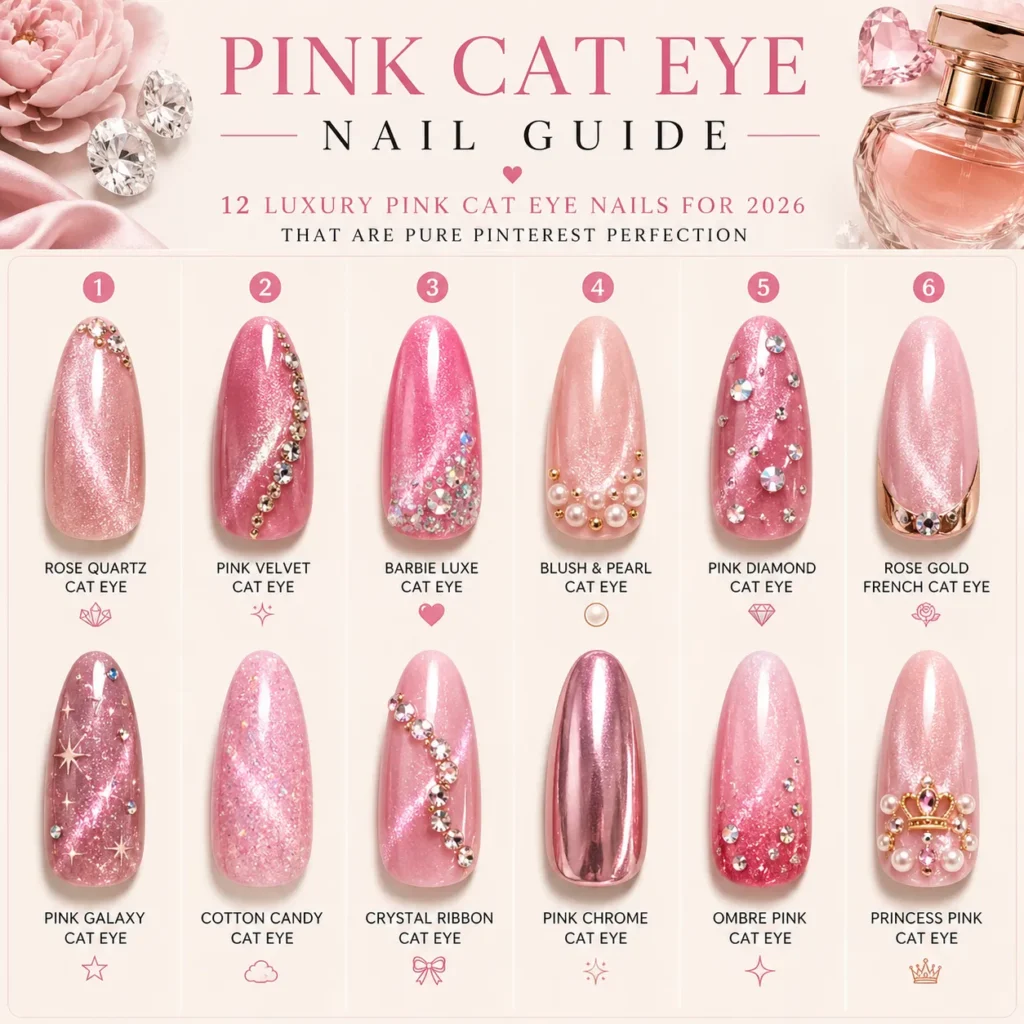 pink cateye nails