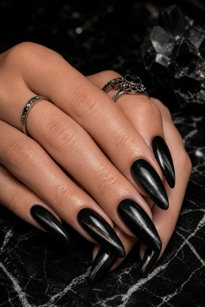 Obsidian Cat Eye Nails