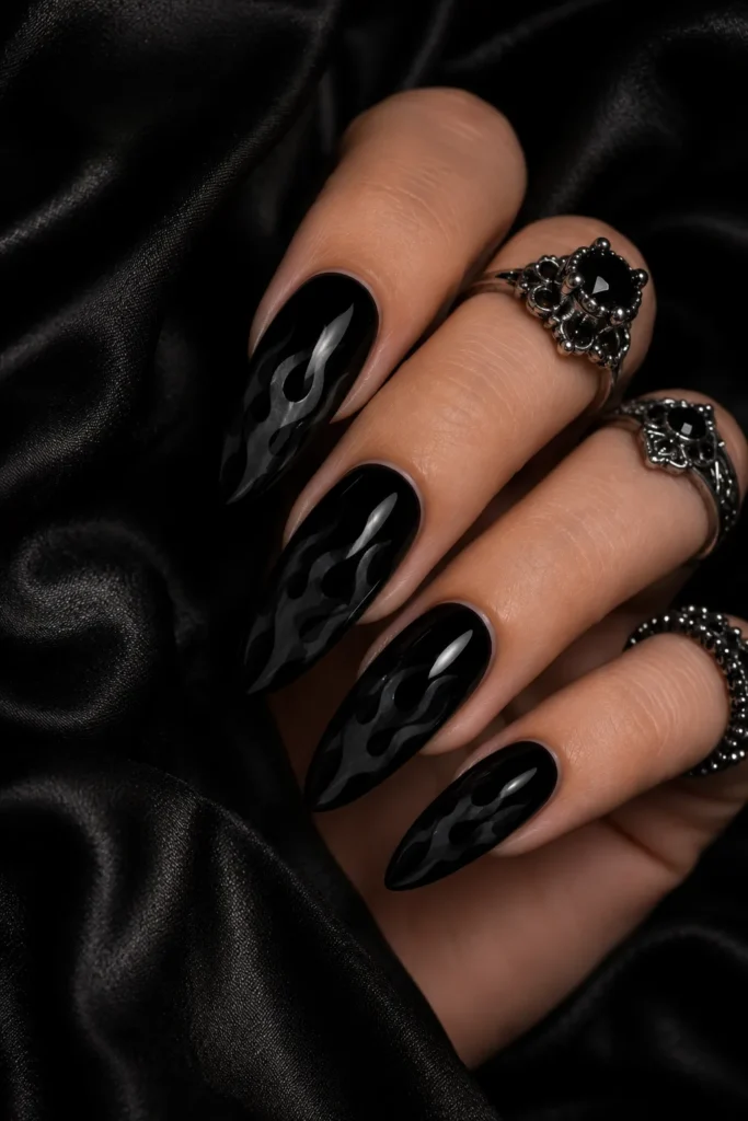 Black Flame Nails