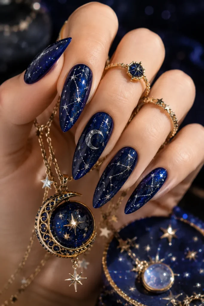 Starry Night Witch Nails