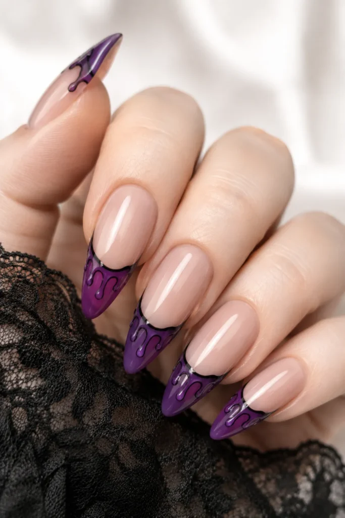 Overflowing Violet Potion French Tip