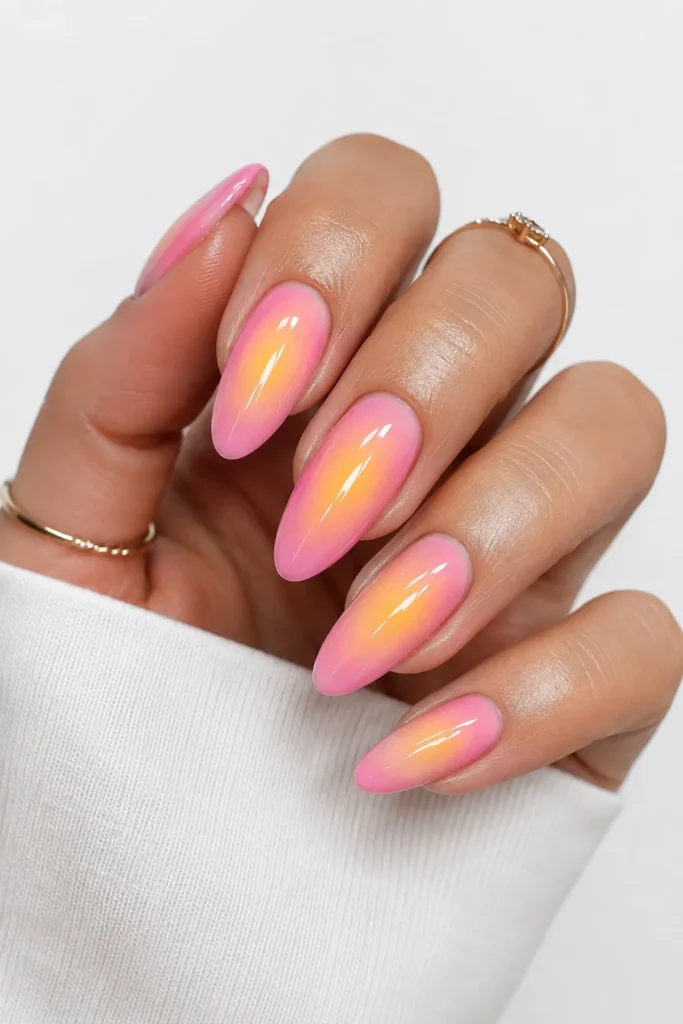 Pink Lemonade Aura Nails