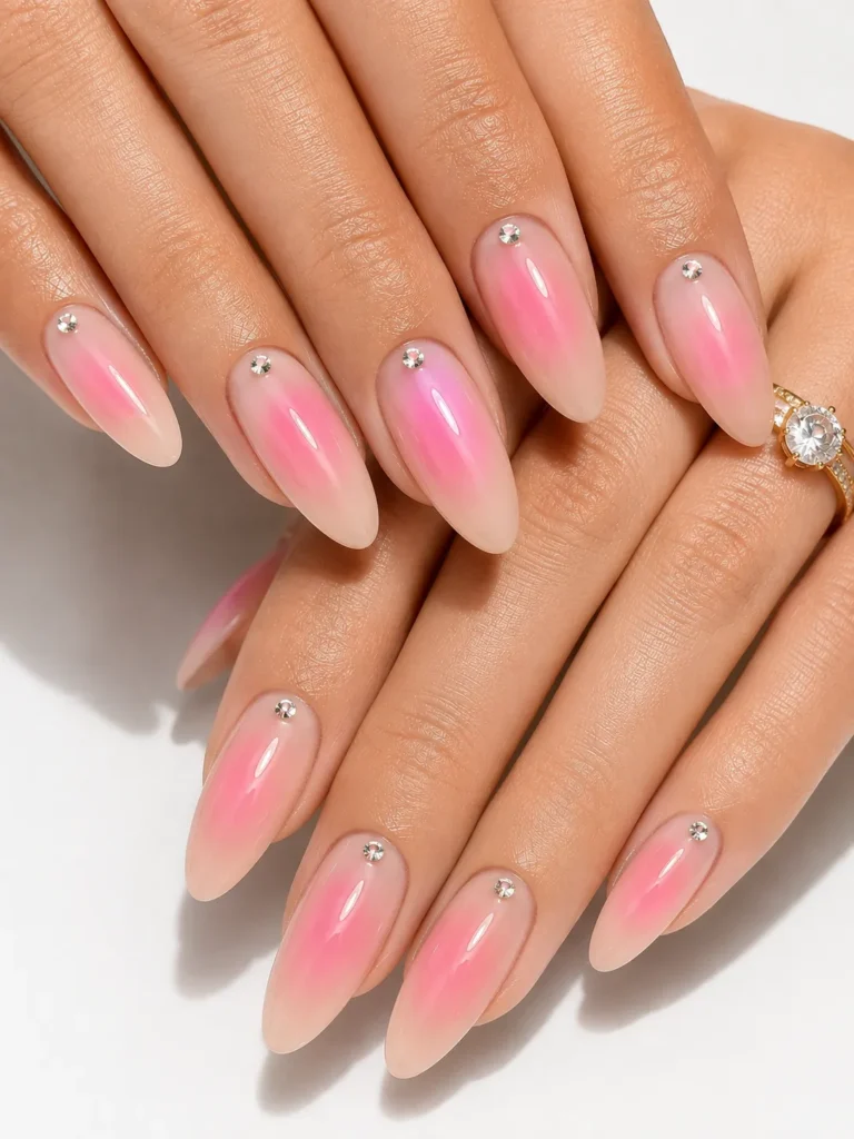 Aura Nails with Tiny Gems