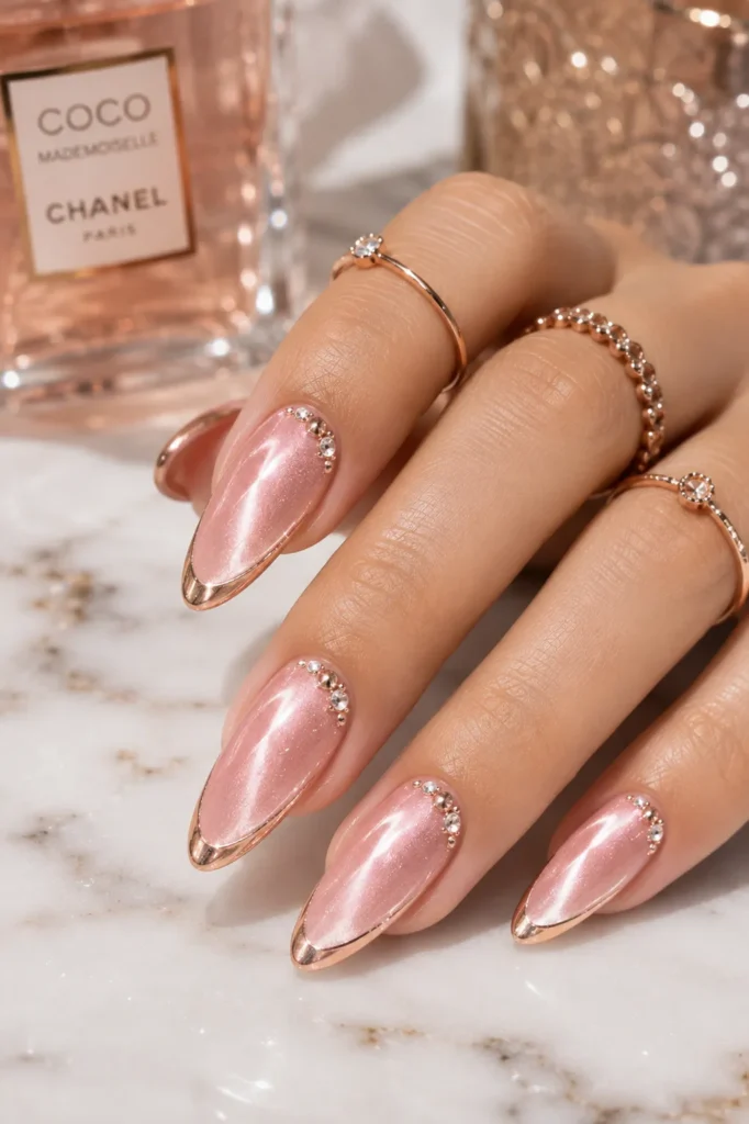 Rose Gold French Cat Eye