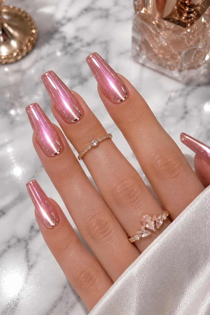 Pink Chrome Cat Eye Elegance