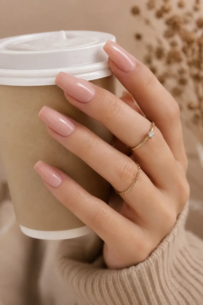Nude Pink Coffin Nails