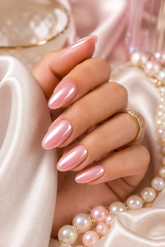Pink Glazed Donut Nails