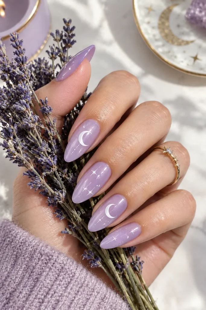Lavender Witch Moon Nails