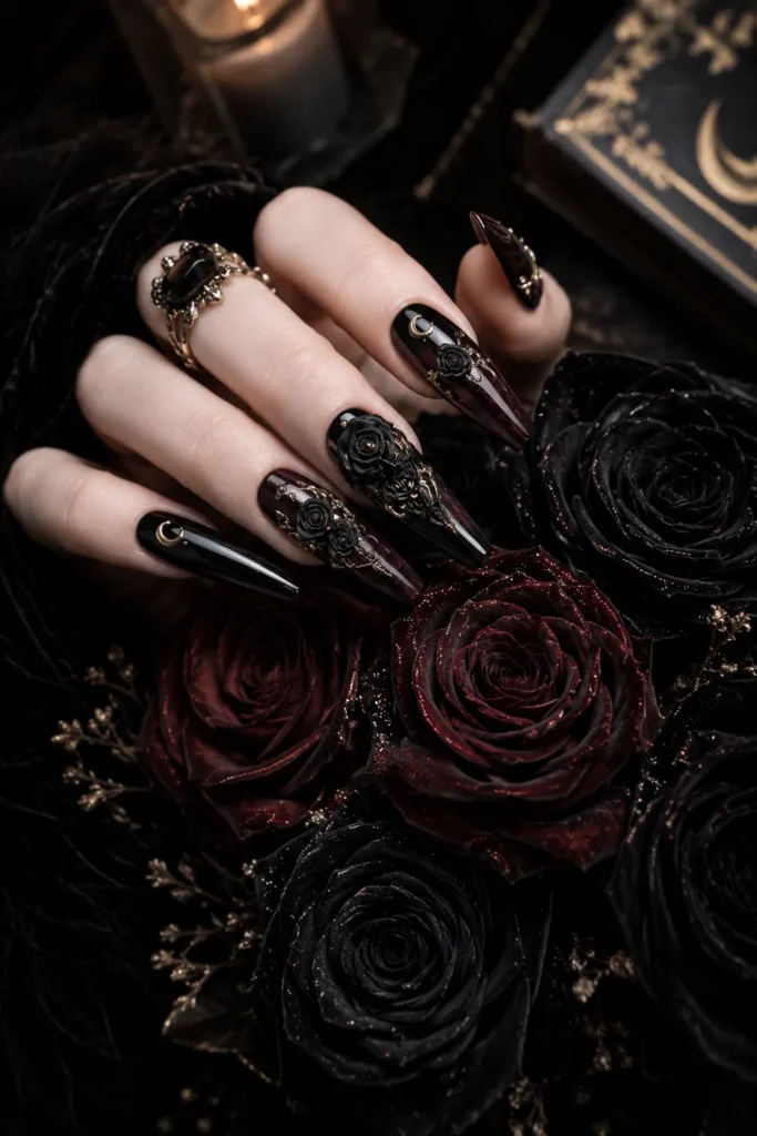  Gothic Rose Nails