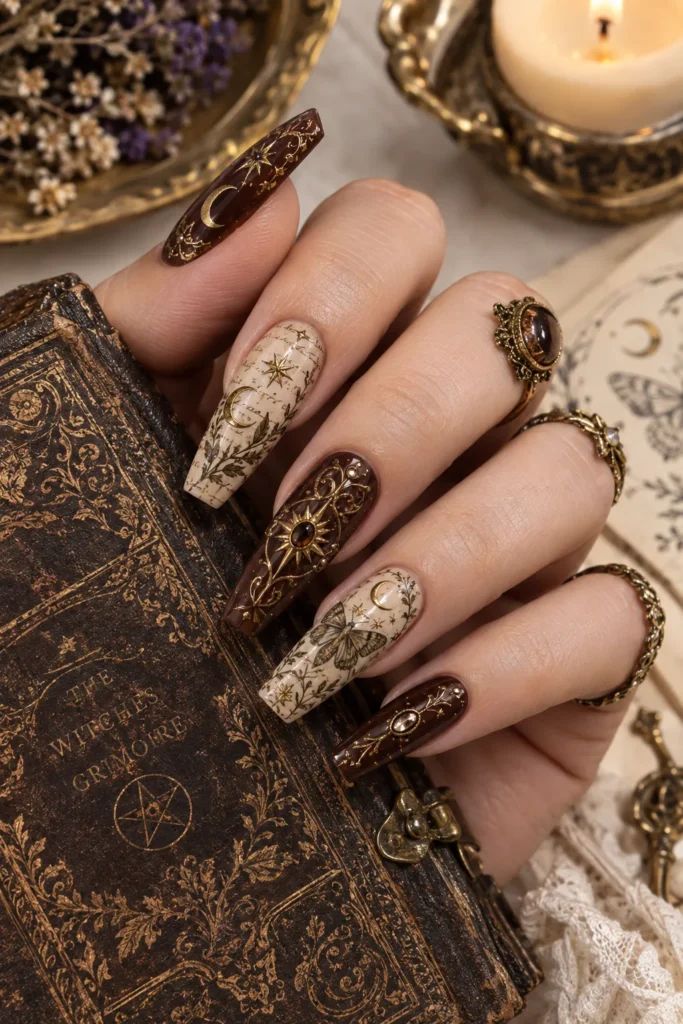 Antique Spellbook Nails