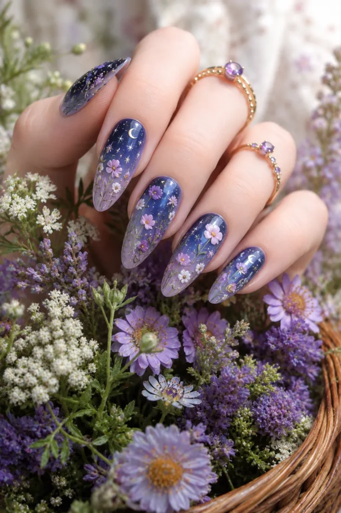 Twilight Wildflower Nails
