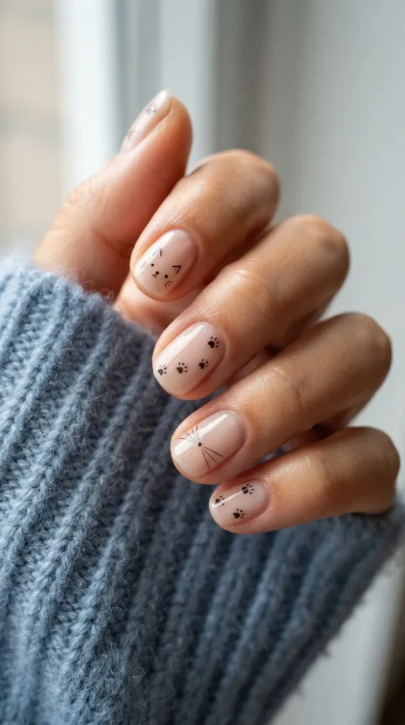 Tiny Cat Whisker Nails