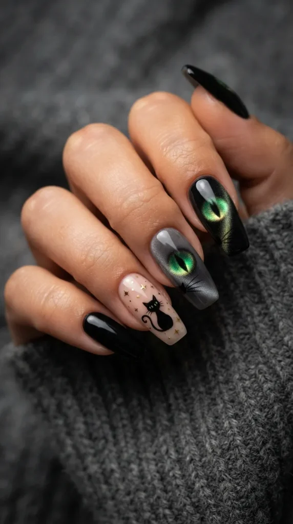Black Cat Eye Nails