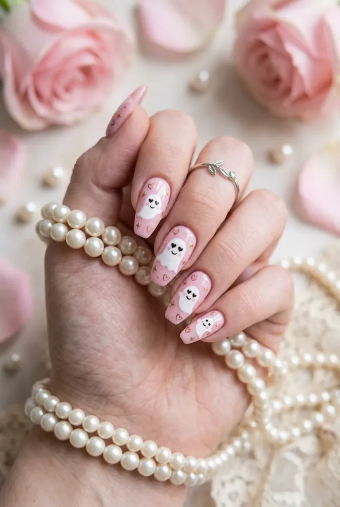 Ghost and Heart Nails
