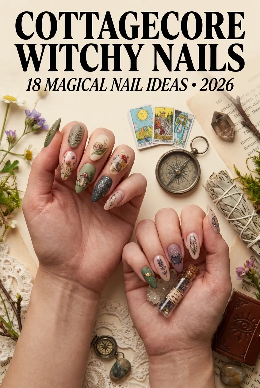 cottagecore witchy nails