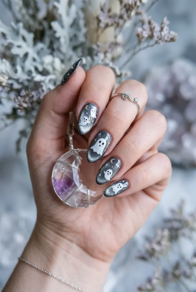 Ghost Cat Eye Nails